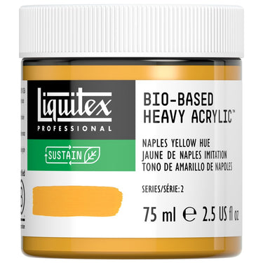 Acrylique biosourcé Liquitex, 75ML, Jaune de Naples Imitation (produit en gros plan sur fond blanc)