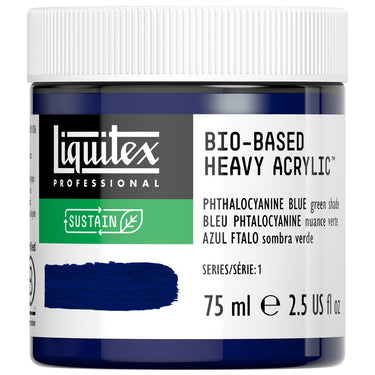 Acrylique biosourcé Liquitex, 75ML, Bleu Phtalocyanine Nuance Verte (produit en gros plan sur fond blanc)