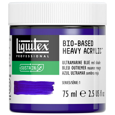 Acrylique biosourcé Liquitex, 75ML, Bleu Outremer Nuance Rouge (produit en gros plan sur fond blanc)