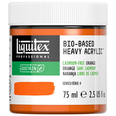 Acrylique biosourcé Liquitex, 75ML, Orange sans Cadmium (produit en gros plan sur fond blanc)
