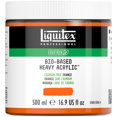 Acrylique biosourcé Liquitex, 500ML, Orange sans Cadmium (produit en gros plan sur fond blanc)