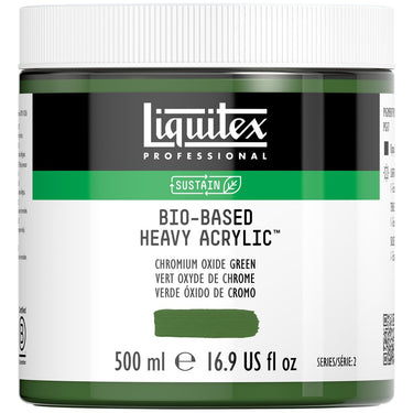 Acrylique biosourcé Liquitex, 500ML, Vert Oxyde de Chrome (produit en gros plan sur fond blanc)