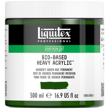 Acrylique biosourcé Liquitex, 500ML, Vert de Hooker Permanent Imitation (produit en gros plan sur fond blanc)