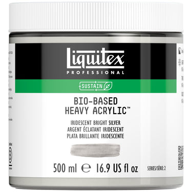 Acrylique biosourcé Liquitex, 500ML, Argent Éclatant Iridescent (produit en gros plan sur fond blanc)