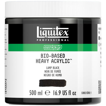 Acrylique biosourcé Liquitex, 500ML, Noir de Fumée (produit en gros plan sur fond blanc)