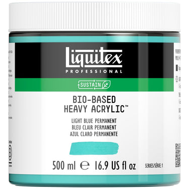 Acrylique biosourcé Liquitex, 500ML, Bleu Clair Permanent (produit en gros plan sur fond blanc)