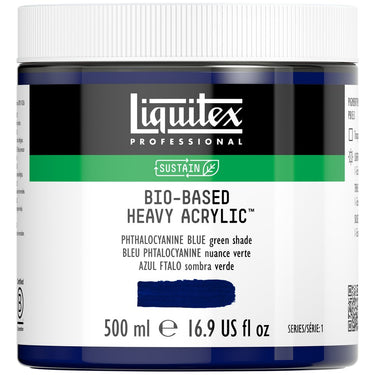 Acrylique biosourcé Liquitex, 500ML, Bleu Phtalocyanine Nuance Verte (produit en gros plan sur fond blanc)