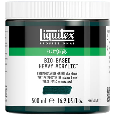 Acrylique biosourcé Liquitex, 500ML, Vert Phtalocyanine Nuance Bleue (produit en gros plan sur fond blanc)