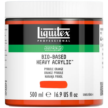 Acrylique biosourcé Liquitex, 500ML, Orange Pyrrole (produit en gros plan sur fond blanc)