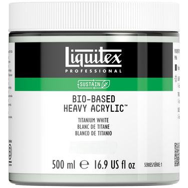 Acrylique biosourcé Liquitex, 500ML, Blanc de Titane (produit en gros plan sur fond blanc)