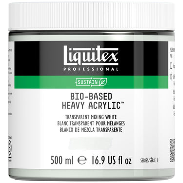 Acrylique biosourcé Liquitex, 500ML, Blanc Transparent pour Mélanges (produit en gros plan sur fond blanc)