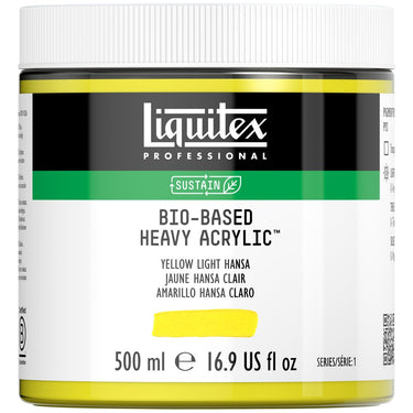 Acrylique biosourcé Liquitex, 500ML, Jaune Hansa Clair (produit en gros plan sur fond blanc)