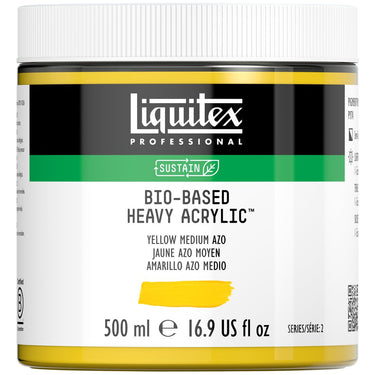 Acrylique biosourcé Liquitex, 500ML, Jaune Azo Moyen (produit en gros plan sur fond blanc)