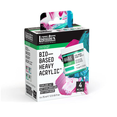 gros plan de la boîte Acrylique Bio-Based Heavy Coffret 4x75ml - Exploration prise sous un angle