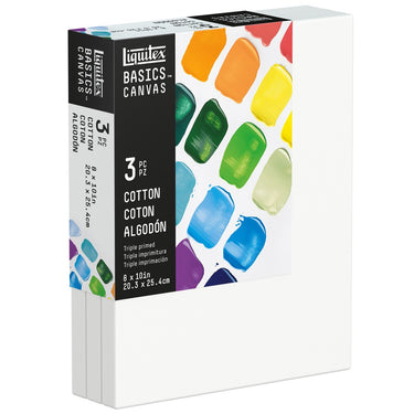 gros plan de la boîte Basics Lot 3 châssis coton 20,3x25,4cm prise sous un angle