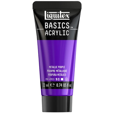 Peinture acrylique Liquitex BASICS, Pourpre Metallique 22ML (produit en gros plan sur fond blanc)