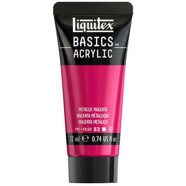 Peinture acrylique Liquitex BASICS, Magenta Metallique 22ML (produit en gros plan sur fond blanc)