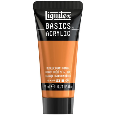 Peinture acrylique Liquitex BASICS, Orange Brule Metallique 22ML (produit en gros plan sur fond blanc)