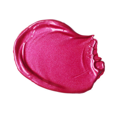Échantillon mélange de peinture acrylique métallisée magenta  appliqué à la spatule sur fond blanc