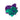 Échantillon mélange de peinture acrylique métallisée violet et vert aqua appliqué à la spatule sur fond blanc