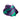 Échantillon mélange de peinture acrylique métallisée violet et vert aqua appliqué à la spatule sur fond blanc