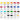 Coffret Acrylique Basics - 24x22ml. Palette de couleurs de 24 couleurs dans la boîte avec leur nom, numéro, code pigment et symboles d'opacité et de résistance à la lumière