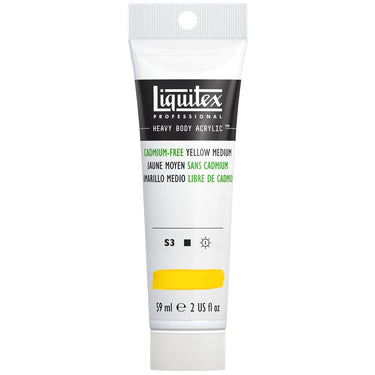 Acrylique Heavy Body Liquitex, Jaune Moyen sans Cadmium (produit en gros plan sur fond blanc)