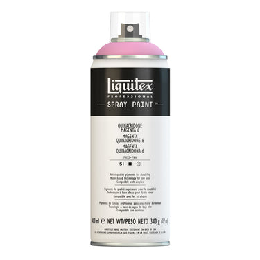 Liquitex peinture acrylique en aérosol, 400ML, Magenta Quinacridone 6 (produit en gros plan sur fond blanc)