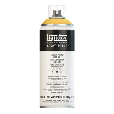 Liquitex peinture acrylique en aérosol, 400ML, Jaune de Cadmium Foncé Imitation (produit en gros plan sur fond blanc)