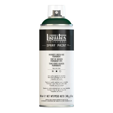 Liquitex peinture acrylique en aérosol, 400ML, Vert de Hooker Permanent Imitation (produit en gros plan sur fond blanc)