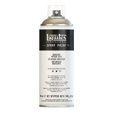 Liquitex peinture acrylique en aérosol, 400ML, Or Antique Iridescent (produit en gros plan sur fond blanc)