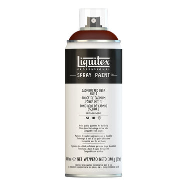 Liquitex peinture acrylique en aérosol, 400ML, Rouge de Cadmium Foncé Imitation 3 (produit en gros plan sur fond blanc)