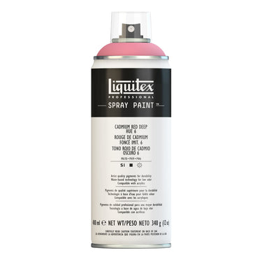 Liquitex peinture acrylique en aérosol, 400ML, Rouge de Cadmium Foncé Imitation 6 (produit en gros plan sur fond blanc)