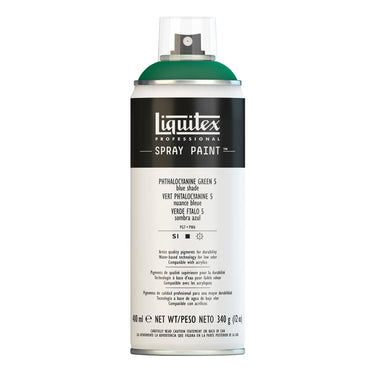Liquitex peinture acrylique en aérosol, 400ML, Vert Phtalocyanine Nuance Bleue 5 (produit en gros plan sur fond blanc)