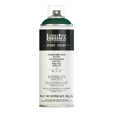 Liquitex peinture acrylique en aérosol, 400ML, Vert Phtalocyanine Nuance Bleue (produit en gros plan sur fond blanc)