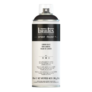 Liquitex peinture acrylique en aérosol, 400ML, Noir Carbone (produit en gros plan sur fond blanc)