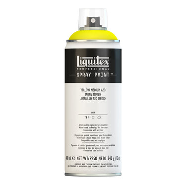 Liquitex peinture acrylique en aérosol, 400ML, Jaune Azo Moyen (produit en gros plan sur fond blanc)