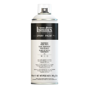 Liquitex peinture acrylique en aérosol, 400ML, Blanc Transparent pour Mélanges (produit en gros plan sur fond blanc)