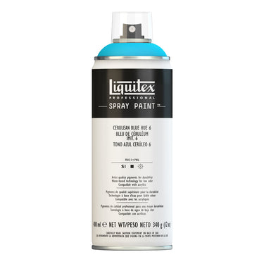 Liquitex peinture acrylique en aérosol, 400ML, Bleu de Céruléum Imitation 6 (produit en gros plan sur fond blanc)