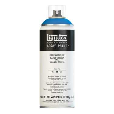 Liquitex peinture acrylique en aérosol, 400ML, Bleu de Céruléum Imitation (produit en gros plan sur fond blanc)