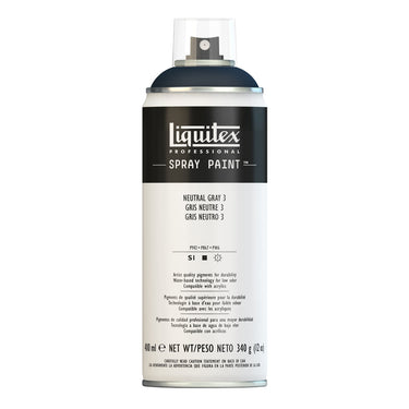Liquitex peinture acrylique en aérosol, 400ML, Gris neutre 3 (produit en gros plan sur fond blanc)