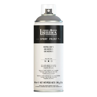 Liquitex peinture acrylique en aérosol, 400ML, Gris neutre 5 (produit en gros plan sur fond blanc)
