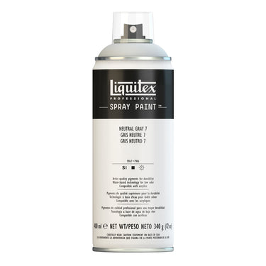 Liquitex peinture acrylique en aérosol, 400ML, Gris neutre 7 (produit en gros plan sur fond blanc)