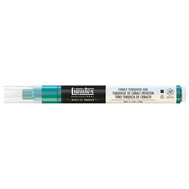 Liquitex Marqueur acrylique Turquoise de Cobalt Imitation - 2MM produit en gros plan sur fond blanc.