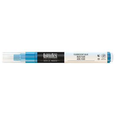 Liquitex Marqueur acrylique Bleu Fluorescent - 2MM produit en gros plan sur fond blanc.