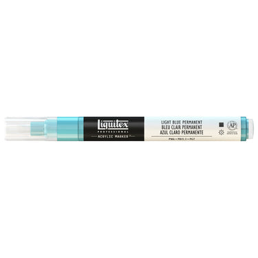 Liquitex Marqueur acrylique Bleu Clair Permanent - 2MM produit en gros plan sur fond blanc.