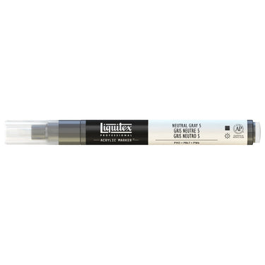 Liquitex Marqueur acrylique Gris neutre 5 - 2MM produit en gros plan sur fond blanc.
