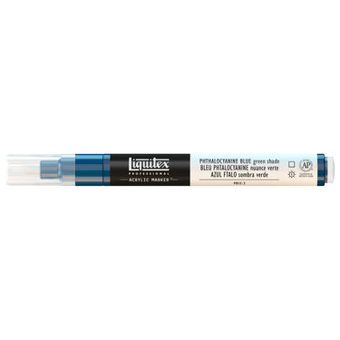 Liquitex Marqueur acrylique Bleu Phtalocyanine Nuance Verte - 2MM produit en gros plan sur fond blanc.