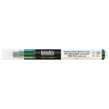 Liquitex Marqueur acrylique Vert Phtalocyanine Nuance Bleue - 2MM produit en gros plan sur fond blanc.