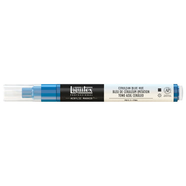 Liquitex Marqueur acrylique Bleu de Céruléum Imitation - 2MM produit en gros plan sur fond blanc.